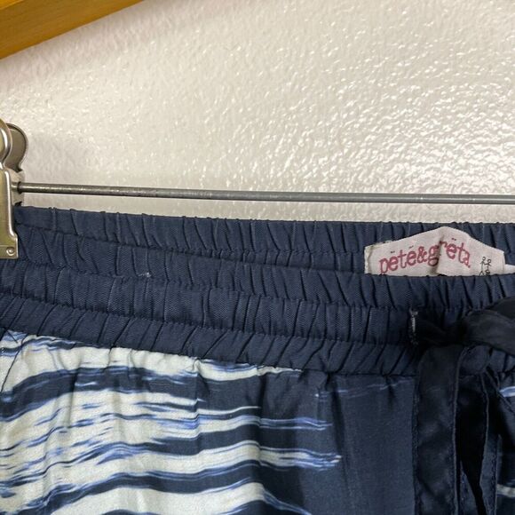 Johnny Was Pete Greta Pants Small Blue Elastic Waist Drawstring Lounge Cupro - Picture 6 of 11